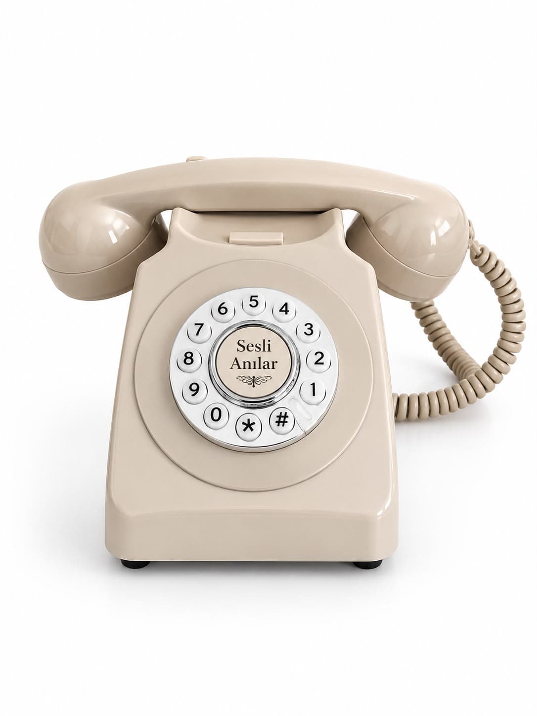 Bej klasik retro Sesli Anılar telefonu